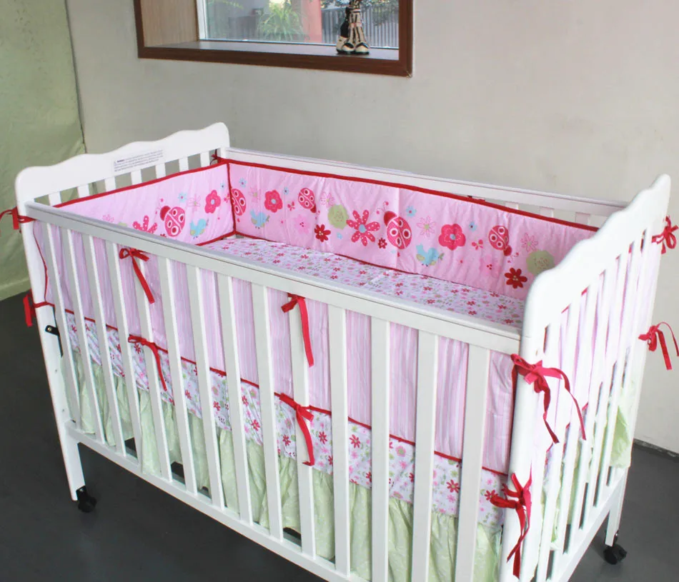 Акция! 4 шт. Алмазная вышивка 100% хлопок детская кроватка Постельное белье для