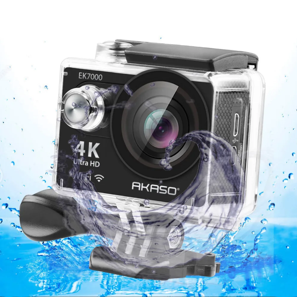 AKASO EK7000 Экшн-камера Ultra HD 4 K WiFi 1080 P/60fps 2,0 lcd 170D объектив шлем Cam Водонепроницаемый Pro Спортивная камера