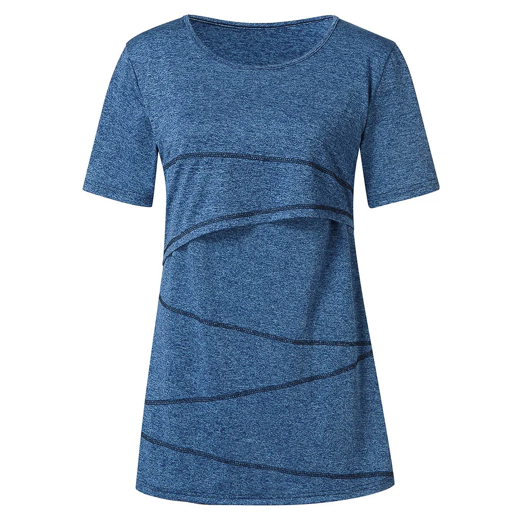 Women's Maternity Nursing Shortr Sleeve Casual Top Breastfeeding Blouse roupa maternidade korean fashion woman clothing pregnant