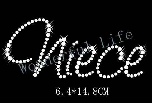 Wonderful Life niece white clear crystal rhinestones transfer iron on motif design for t-shirt bag in high quality | Дом и сад