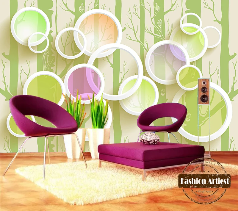 Пользовательские 3d Современные Абстрактные Художественные обои роспись цвет