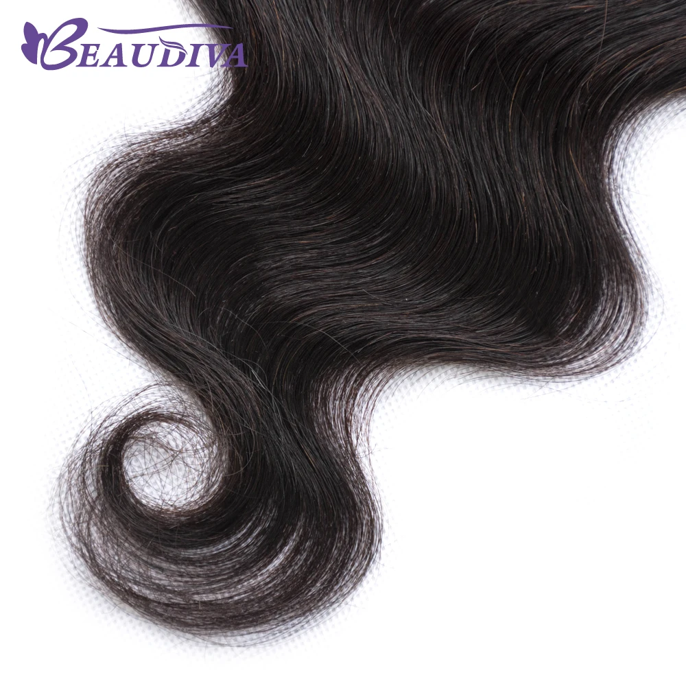 Beaudiva 2*6 объемная волна Кружева Закрытие средняя часть человеческих волос натуральный цвет бразильский Remy кружева закрытие с детскими волосами