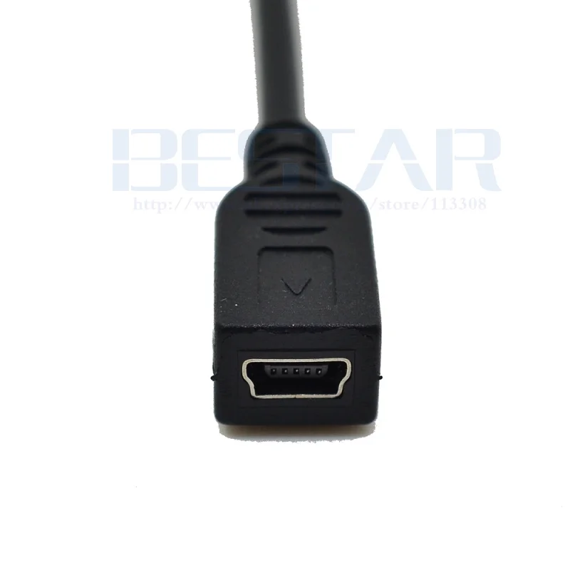 USB мини кабель (мини-usb папа к мини-usb женский кабель) черный 20 см для Dash Cam цифровой
