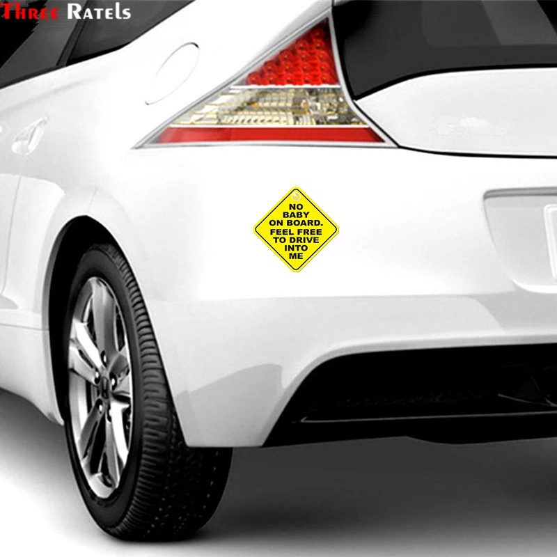 Three Ratels LCS098# 15x15cm Colorful Car Sticker Funny Styling Removable Decal - No Baby on Board, Drive Into Me Freely image 2