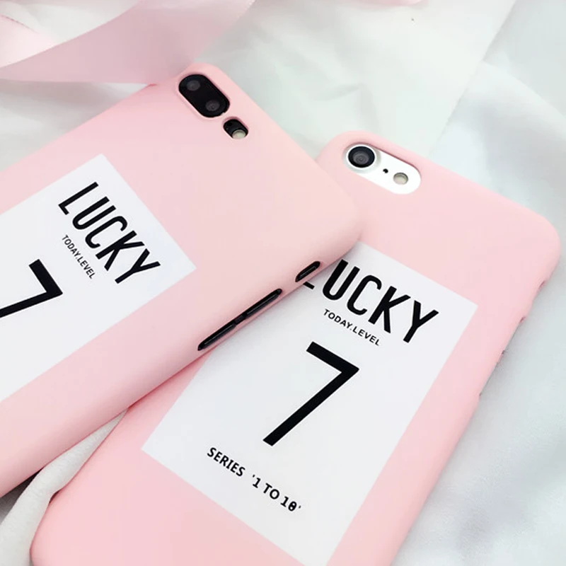 Модный чехол с надписью Lucky Seven для iphone7 жесткий забавными мультяшными буквами iphone