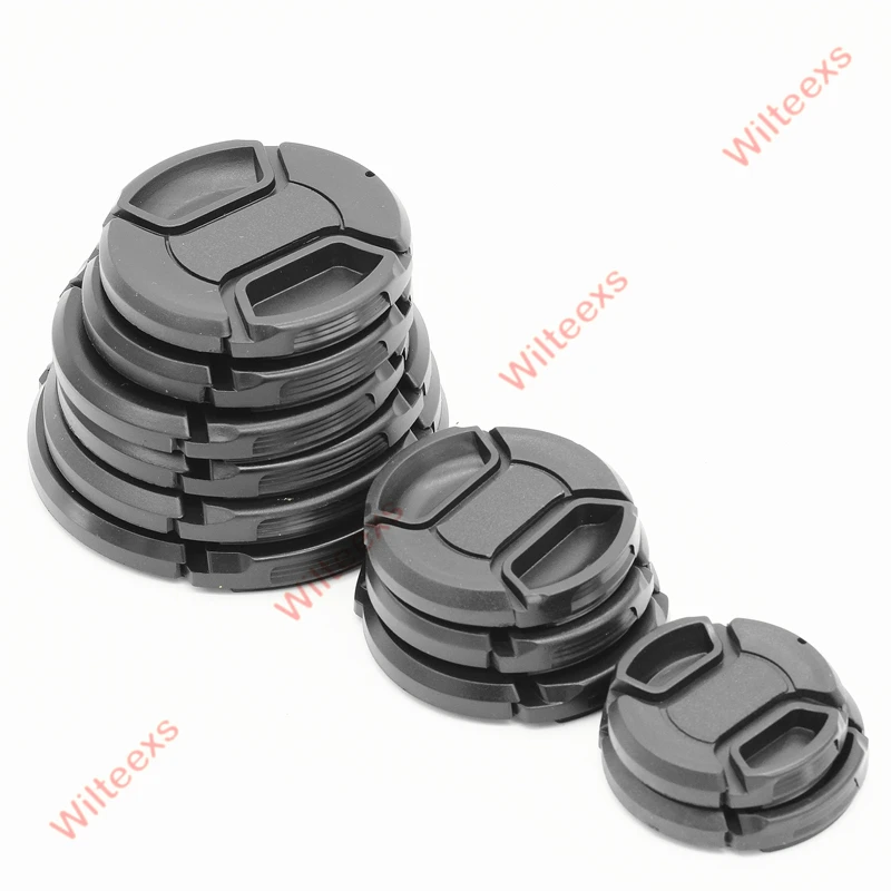Защитная крышка для объектива камеры WILTEEXS 43 мм/49 мм/52 мм/55 мм/58 мм/62 мм/67 мм/72 мм/77 мм/82 с веревкой против потери