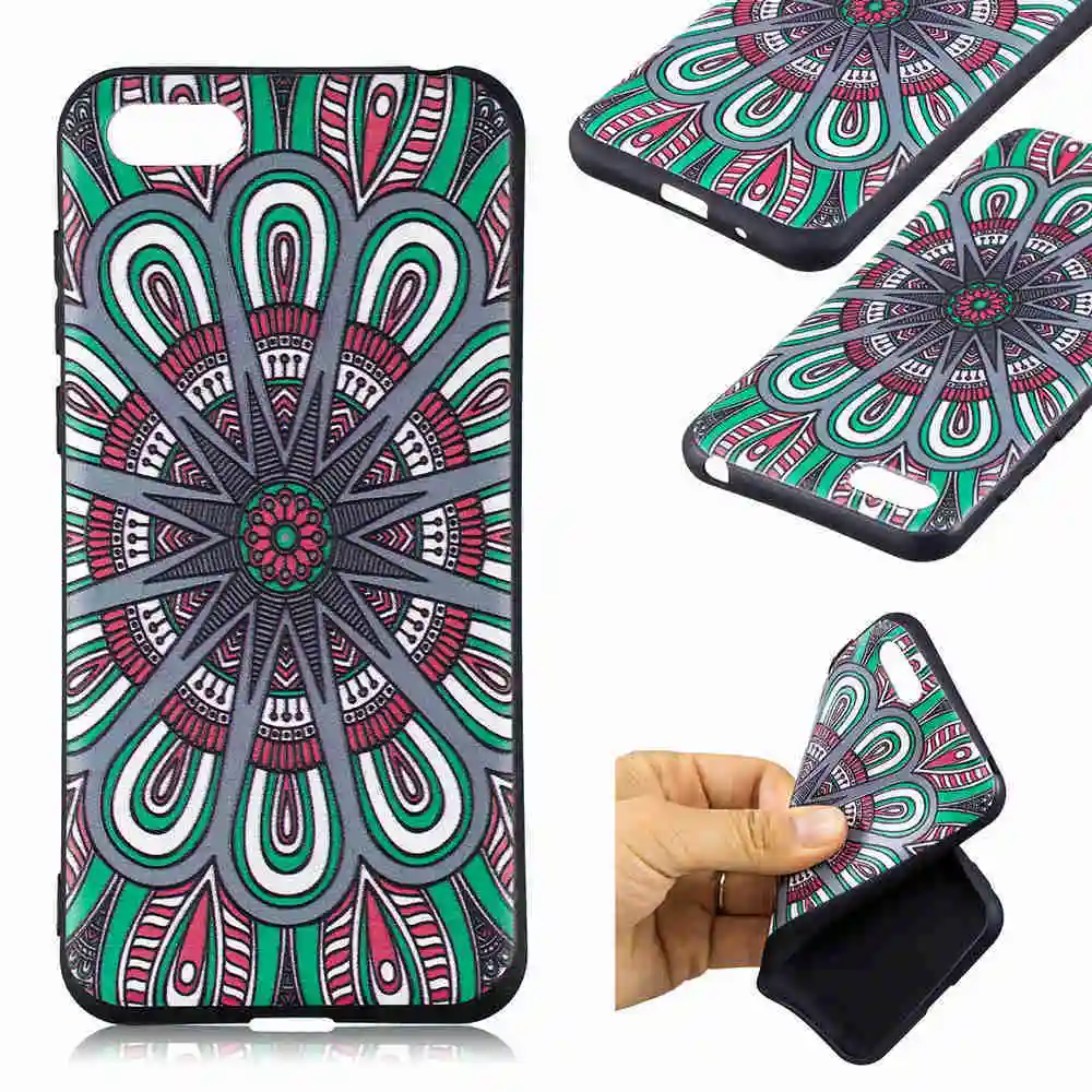 case For Huawei Y5 Y6 2018 Honor 7A 8C Cover strengthen 3D flower panda Stereo Relief Painting TPU Soft Back Covers |
