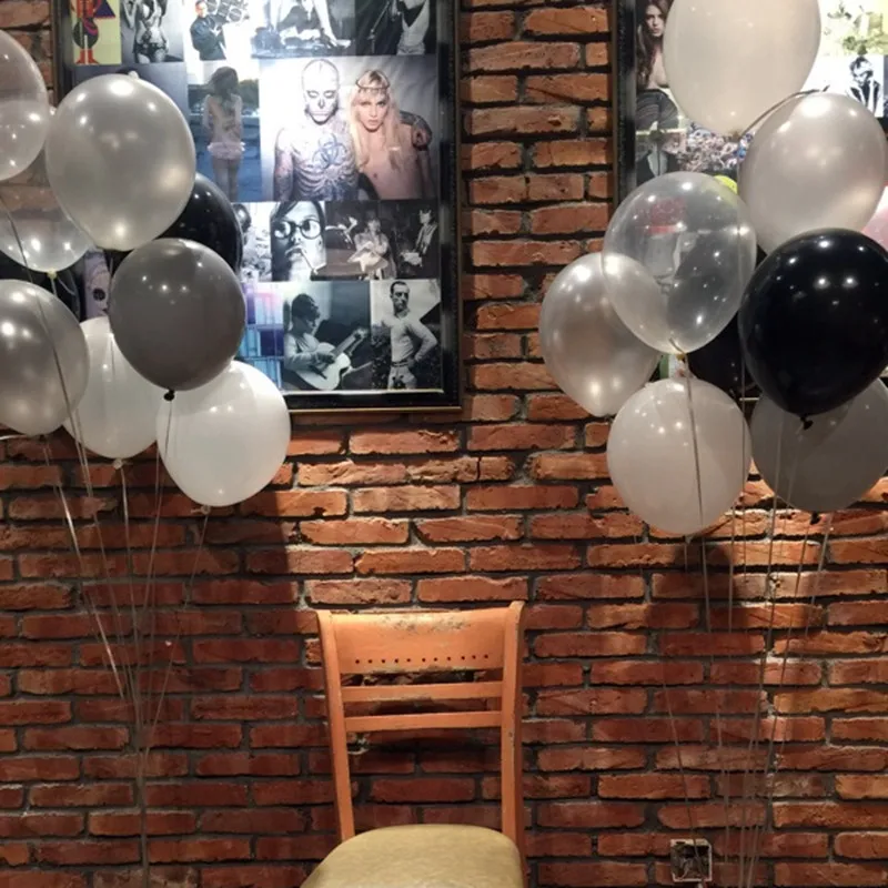 

50pcs/lot 12 inch 2.9g Transparent Balloon Black white Color Wedding Ceremony Bar decoration Birthday party supplies