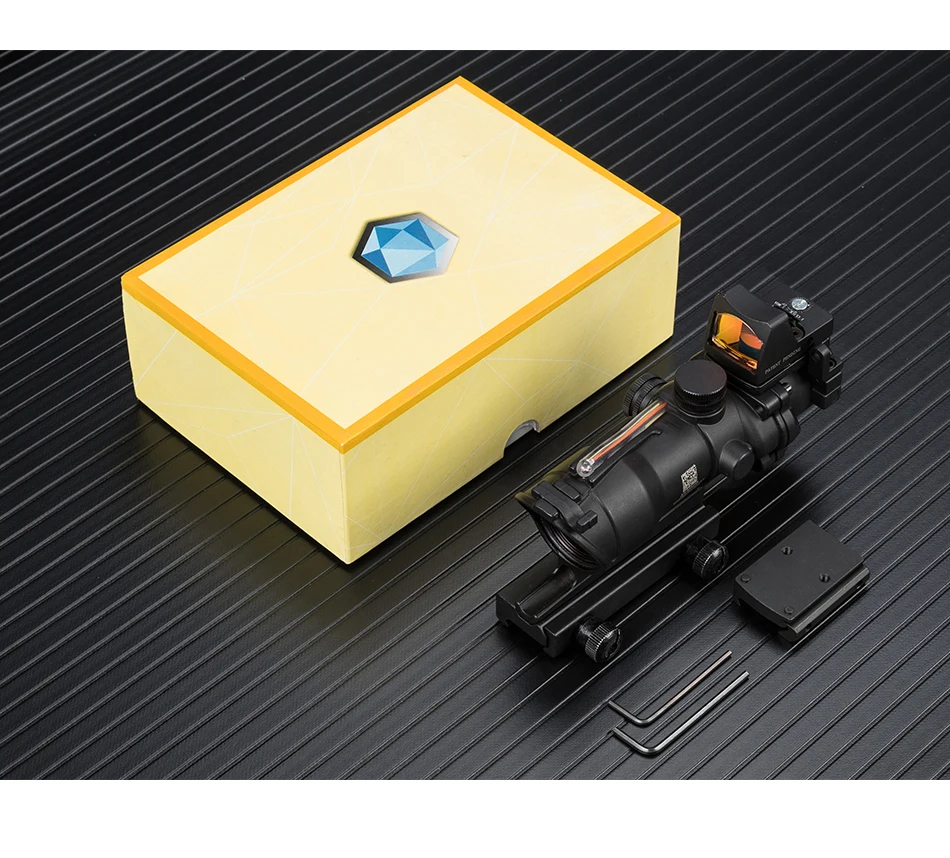 США сток Acog 4x32 красный оптоволоконный прицел с RMR микро Красный точка зрения с маркировкой версия черный стояк оптический инструмент