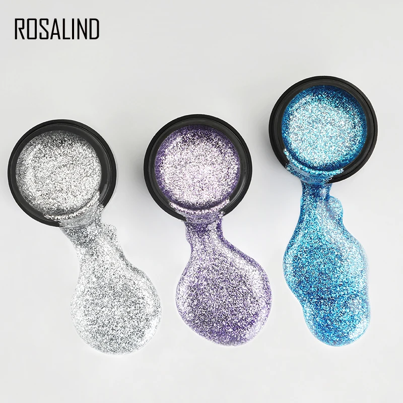 ROSALIND набор гель-лаков для ногтей блестящие Платиновые ногти искусство для маникюра поли гель УФ Гель-лак цвета верхнее Базовое покрытие грунтовка гибридные Лаки