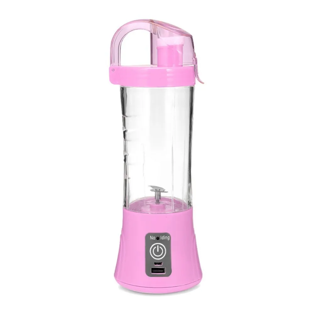 Light Pink 380 мл портативный блендер соковыжималка чашка USB перезаряжаемая электрическая автоматическая овощная соковыжималка чашка Лимон Апельсин чайник Миксер Бутылка капля - Цвет: Light Pink