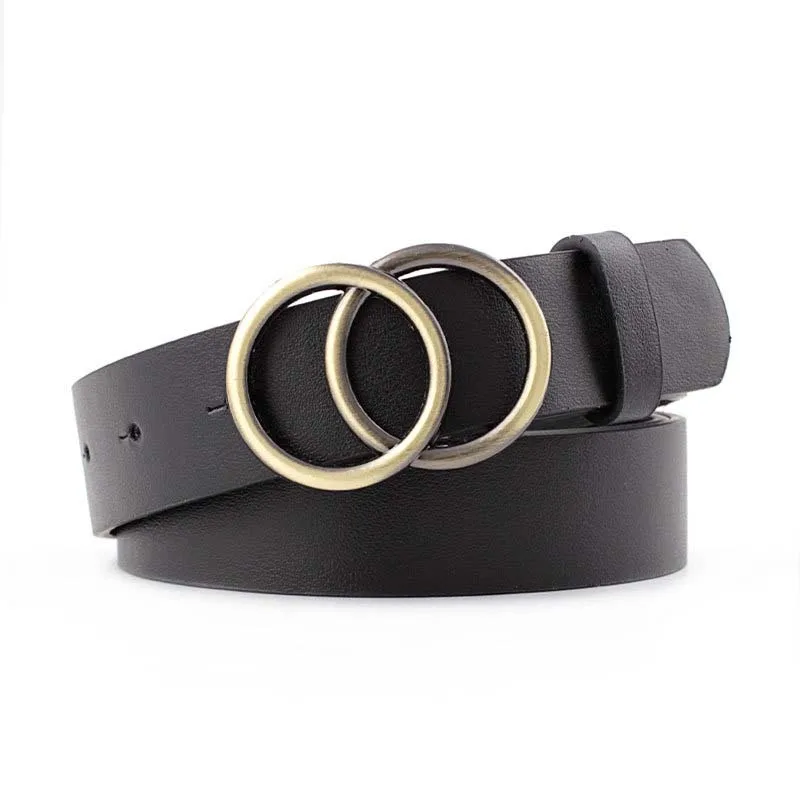 

Free shipping high quality PU round buckle ladies casual belt ladies belt jeans dress women's belt 5 colors optional