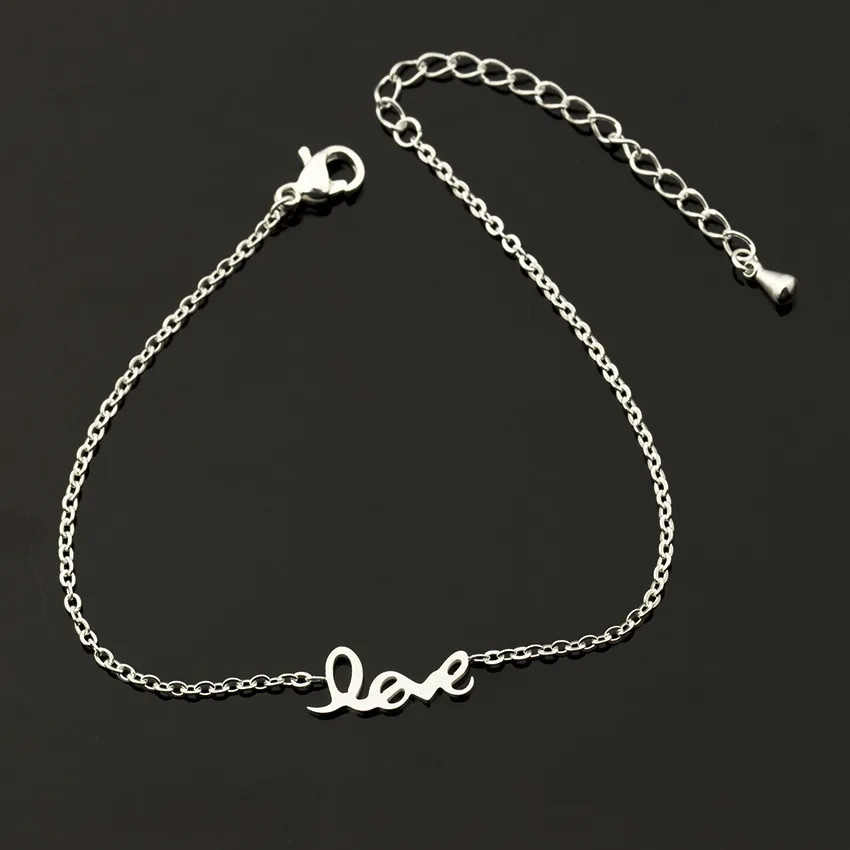 Женский браслет из нержавеющей стали с надписью Love|bracelets for|sister braceletslove charm bracelet |