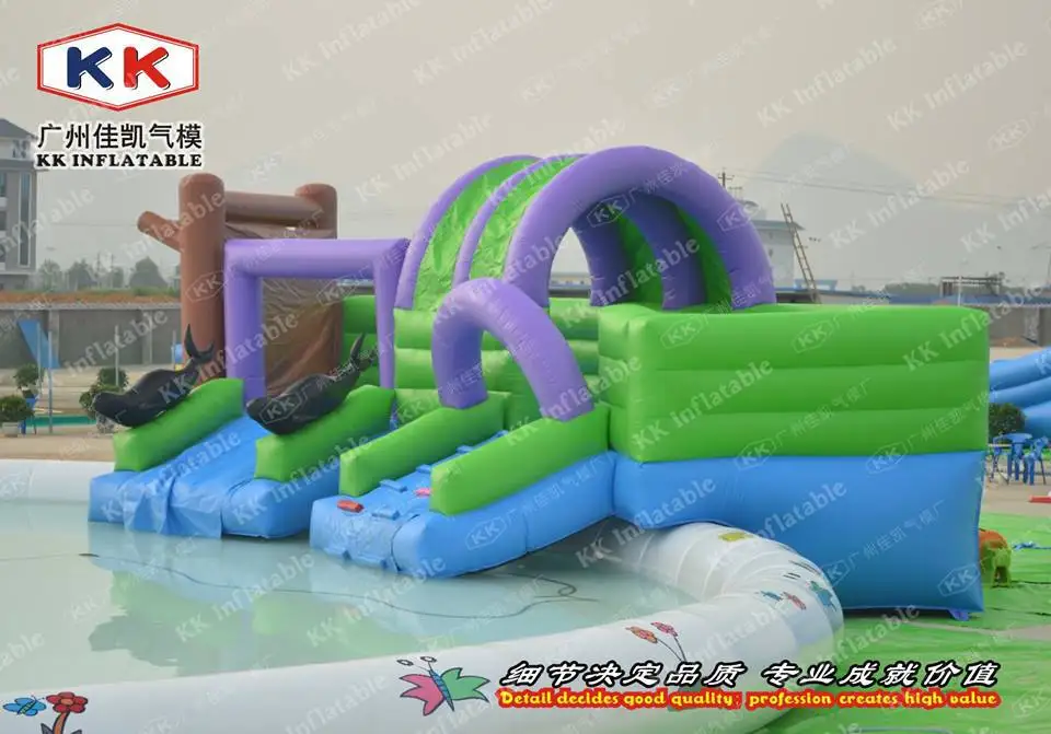 Новая готовая горка для бассейна на продажу гибкая надувная водная парка gournd|pool
