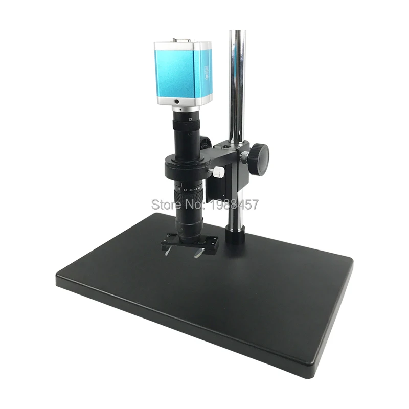 

2MP VGA HD Microscope Camera+3D Side Face Adjustable Large Field of View 10X-180X Magnification Zoom C-mount Lens+LED+Bracket