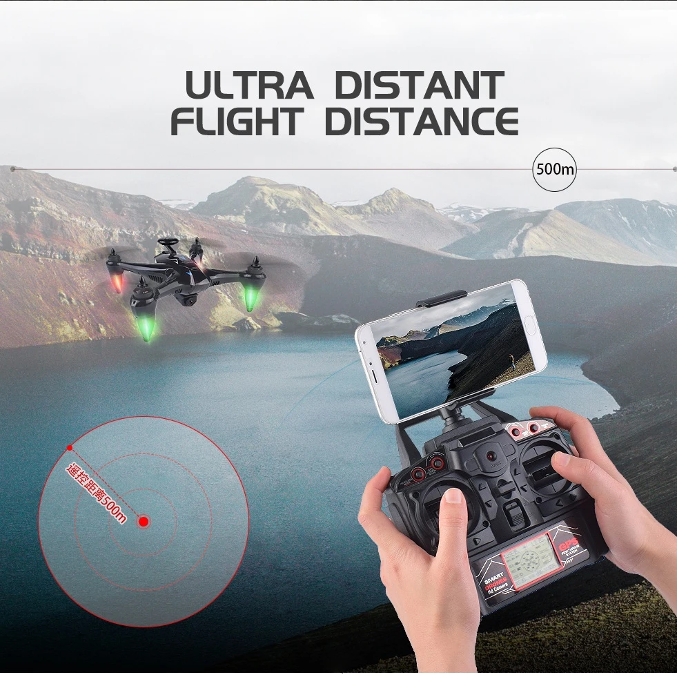 Профессиональные с GPS RC Дроны HD 1080 P 5G WI FI Камера Drone Follow Me (следуй за мной)