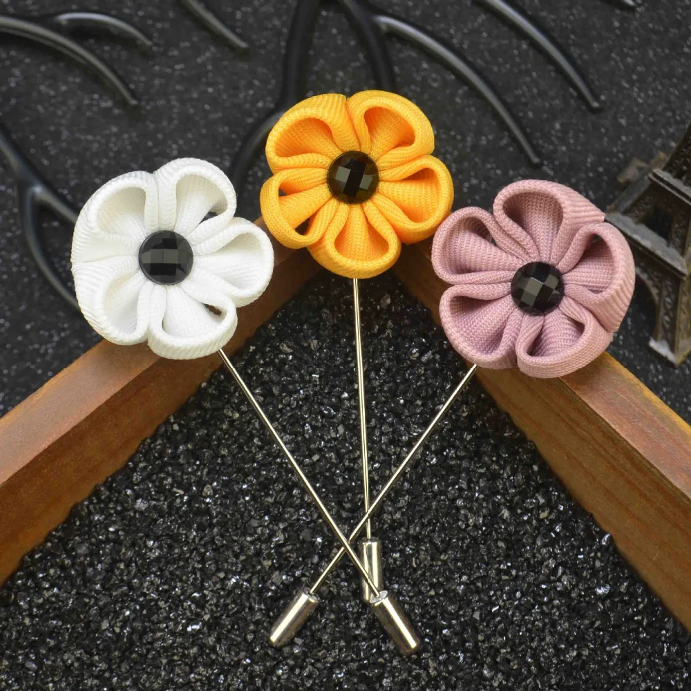 Бренд Mdiger Мужская брошь на булавке ткань черный белый бант лацкане булавка для