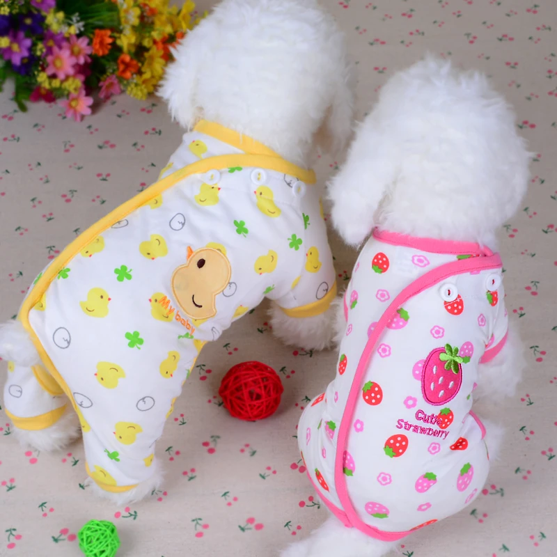2018 хлопковая Детская Пижама для питомцев Одежда щенков комбинезон милая утка