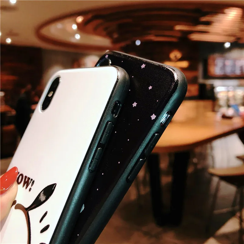 Супер милый мультфильм щенок кролик IMD мягкий в виде ракушки белый черный чехол