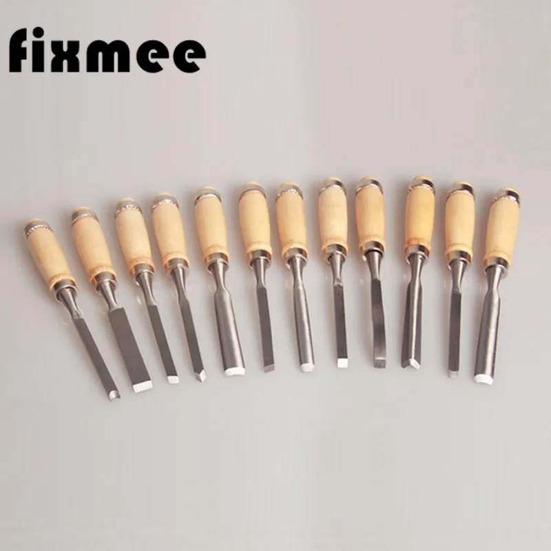 Fixmee Профессиональный 12 шт. ручной инструмент для резьбы по дереву ручной долото набор столяров деревообрабатывающий резной долото DIY подробные инструменты