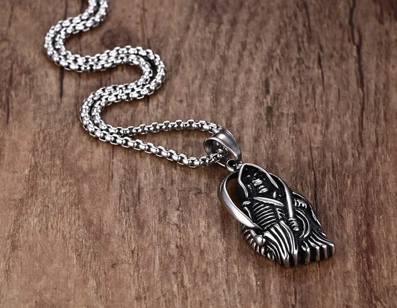 Мужское ювелирное изделие смерти с косой черепом ожерелье из нержавеющей стали