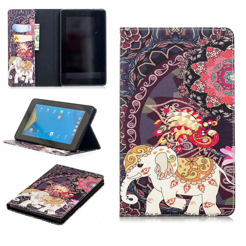 Чехол для Amazon Kindle Fire 7 Чехол 5-го 7-го поколения чехол Модный узор из искусственной кожи силиконовый чехол с подставкой