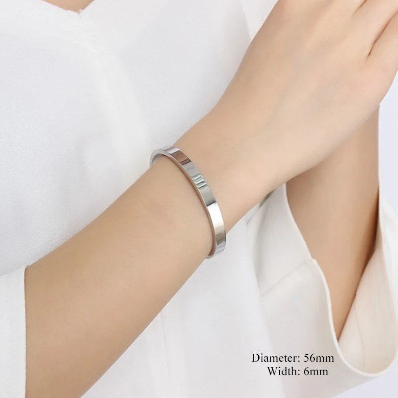 silver for women Мода Пара браслет краткое дизайн нержавеющая сталь манжета взрыва для женщин и мужчин золото серебро черный цвет браслет "Альянс" - Окраска металла: silver for women