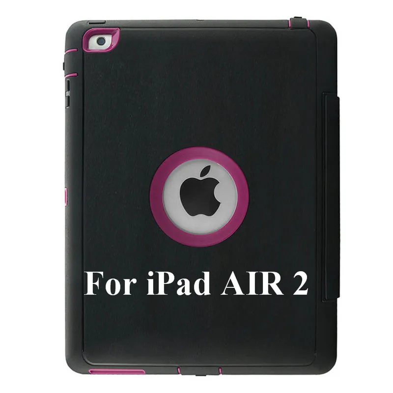Purple for iPad AIR2 Для iPad Air 2/iPad 6 9," Детская безопасная Броня противоударный сверхпрочный силиконовый Жесткий чехол с защитной пленкой для сенсорного экрана - Цвет: Purple for iPad AIR2
