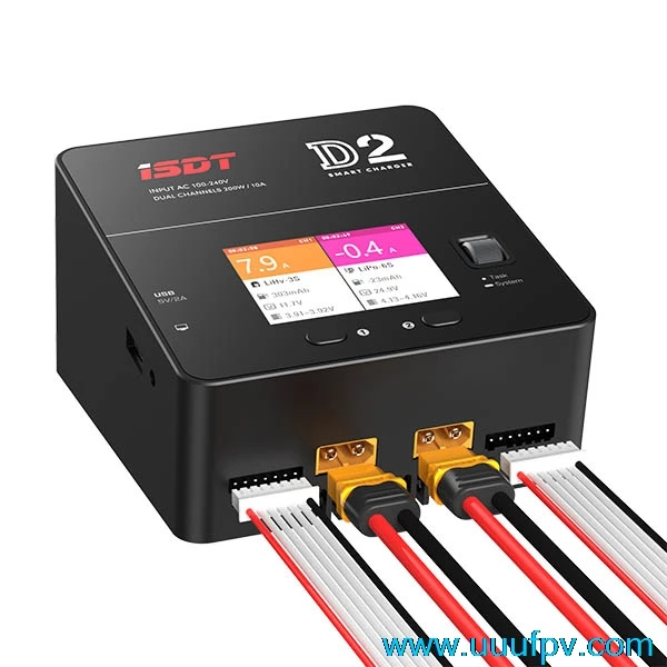 Новое поступление ISDT D2 200 Вт 20A AC двухканальный выход умное зарядное устройство |