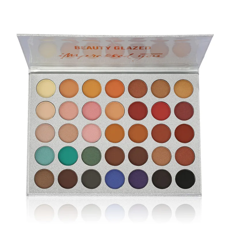 Палетка теней BEAUTY GLAZED для макияжа глаз натуральные мерцающие Матовые компактные