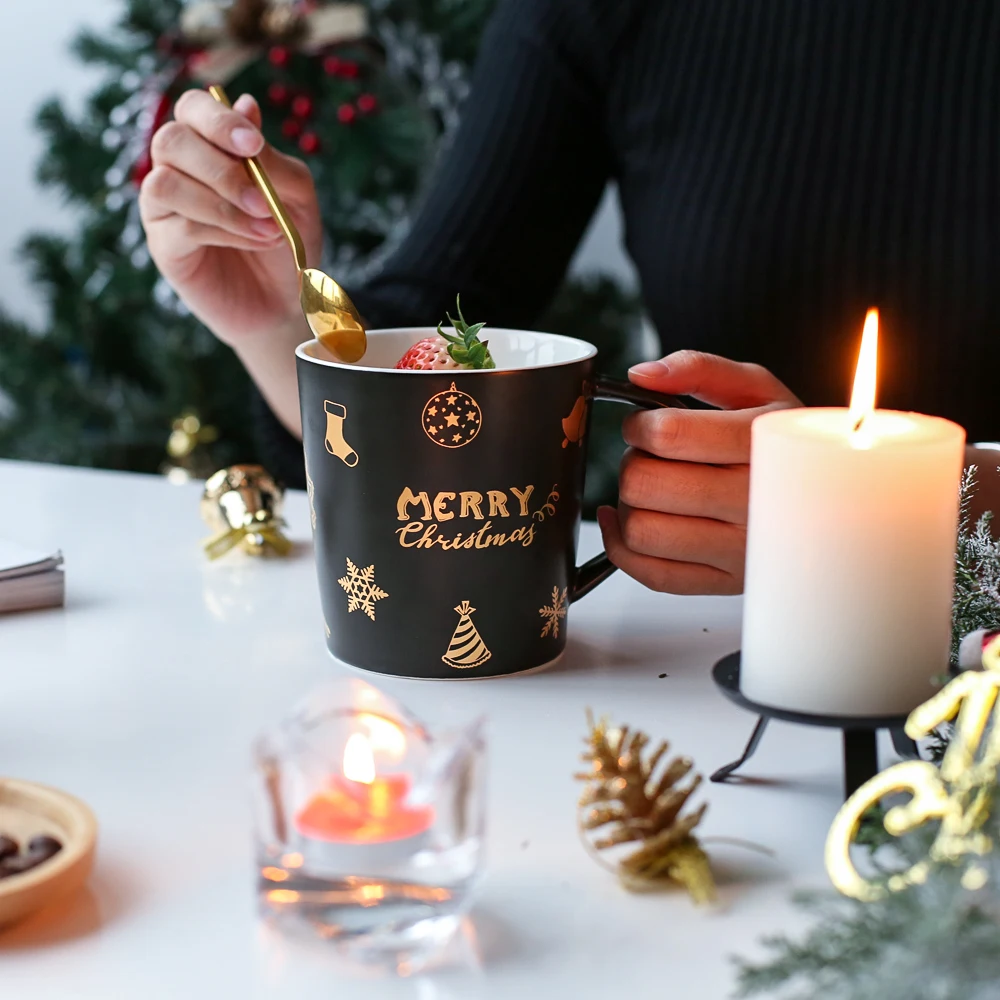 550 мл Творческий MERRY Рождество кружка для кофе чай молоко пиво дорожные подарки декоративный стол посуда напитков большой Керамика чашки и кружки