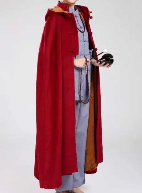 Высококачественный зимний теплый плащ для медитации накидка из шерсти в стиле