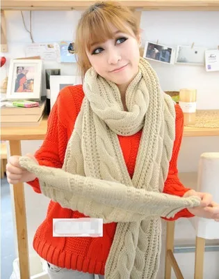 Шарф женский 2013 длинный шерстяной Пашмина теплый вязаный капюшон хомут зимний