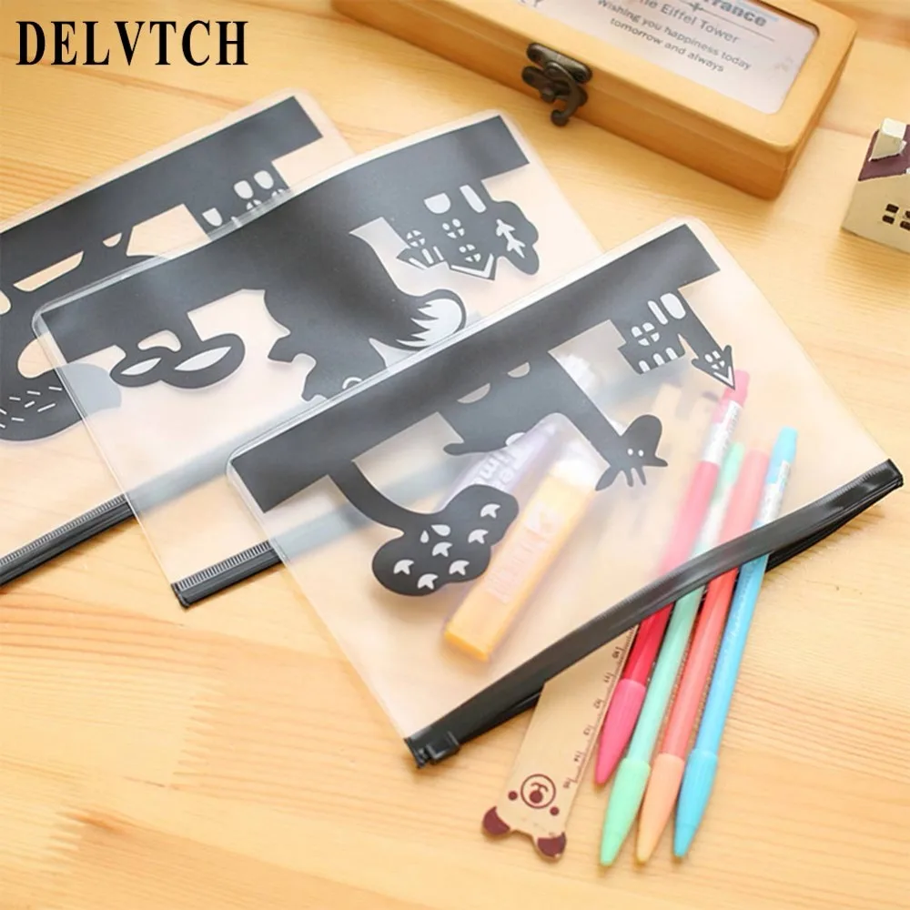 DELVTCH многофункциональная ПВХ сумка на молнии прозрачная канцелярская ручка Pecil