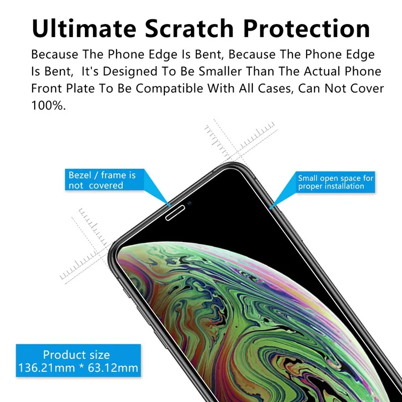 5pcs Screen protector Tempered Glass for IPhone X XR XS Max 8 7 6 6S Plus 5 5S SE Protector Film Phone Protective | Мобильные