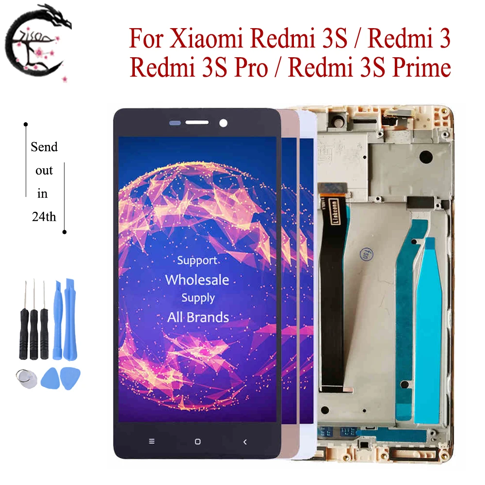 Полный ЖК-дисплей с рамкой для Xiaomi Redmi 3 S 3 S ЖК-дисплей Сенсорная панель дигитайзер сборка Redmi 3 Pro Prime ЖК-дисплей 5,0"