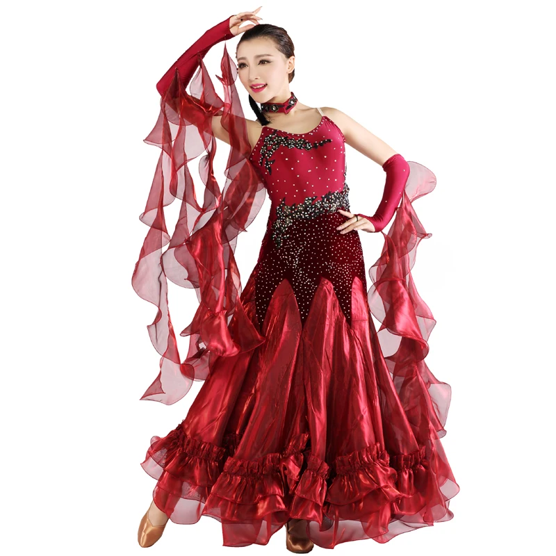 Новинка женское платье для современных танцев расширенная юбка костюм