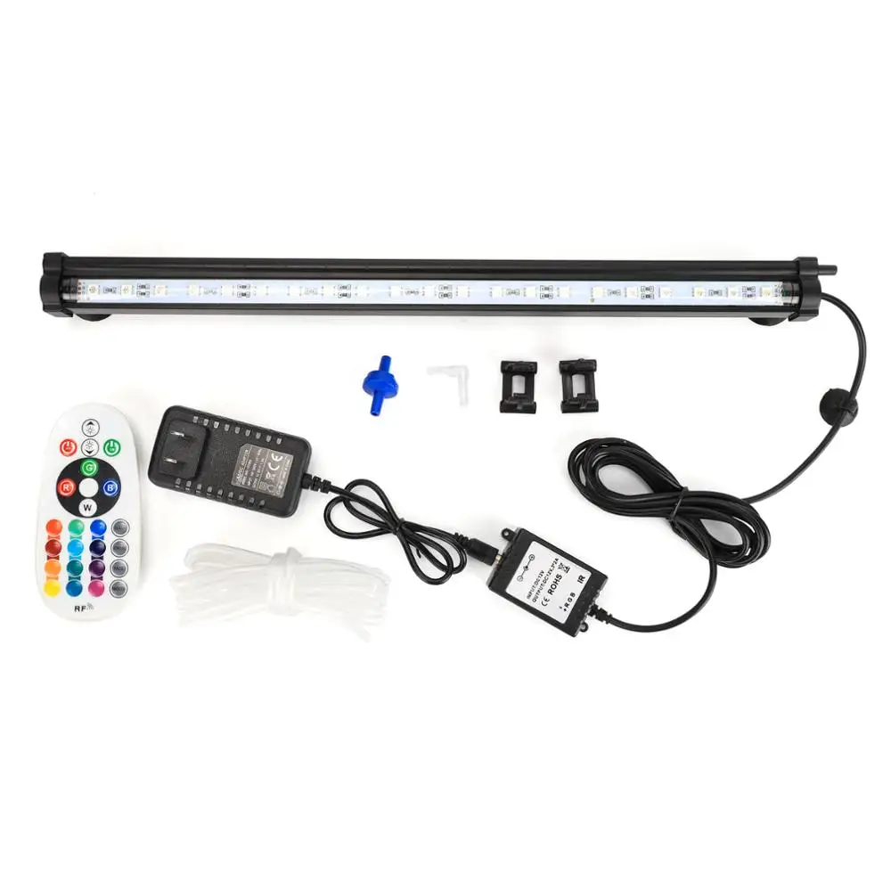 US Plug 38CM США/ЕС штекер 18-48 см 5050 RGB светодиодный светильник для аквариума погружной светильник для аквариума лампа для кислородных пузырей - Цвет: US Plug 38CM