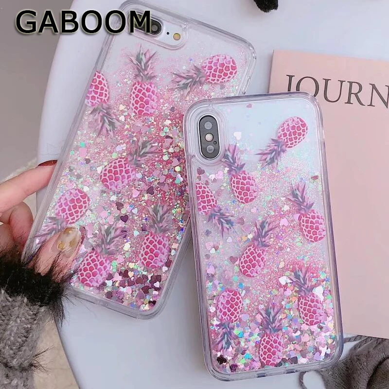 GABOOM блестит блестящая ананас телефон чехлы для iPhone 7 Чехол 6 6s 8 Plus X Bling