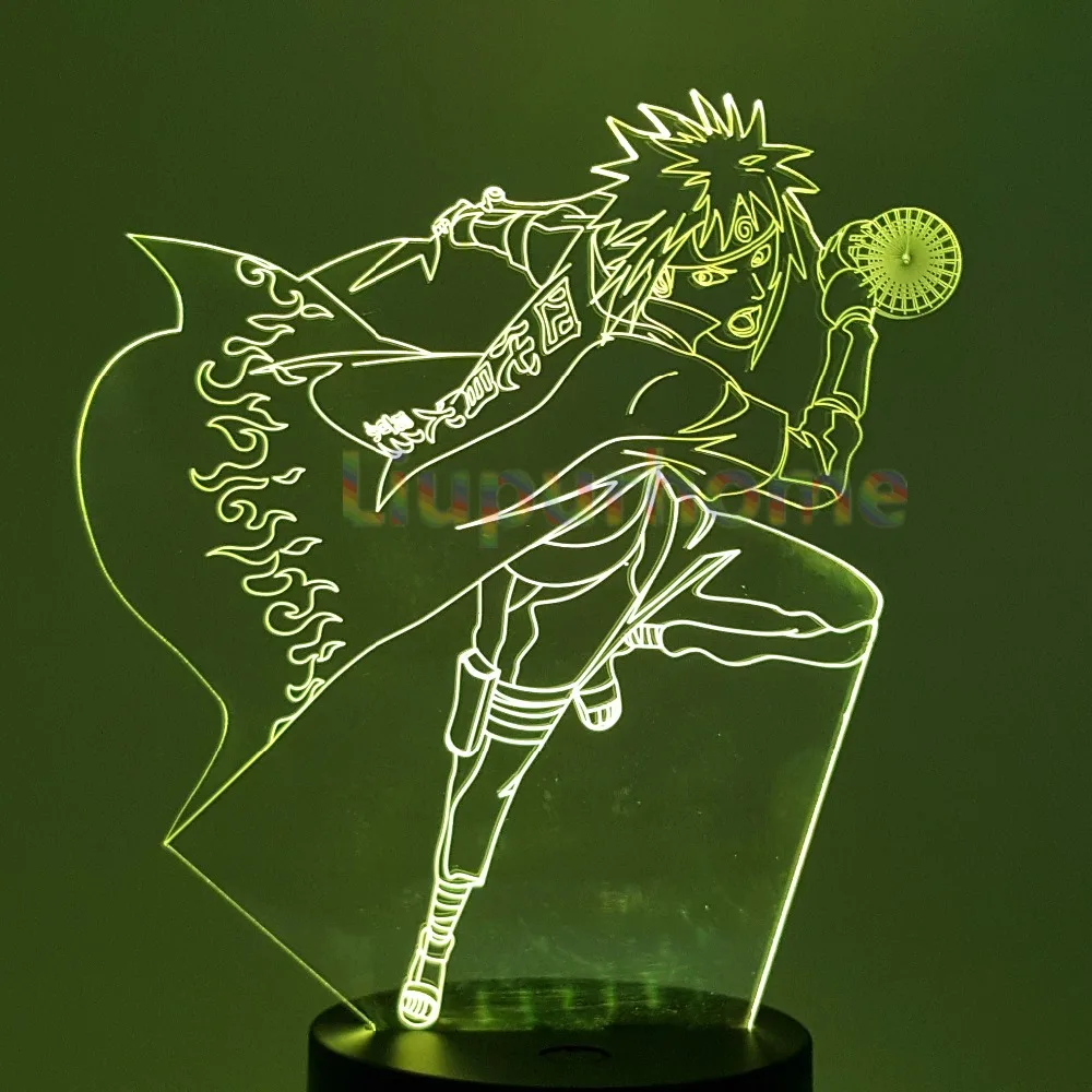 Наруто Minato 3D светодиодный меняющий цвет визуальная Иллюзия USB ночное освещение