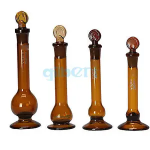 Лабораторная мерная колба, боросиликатное стекло с пробкой, 1 мл