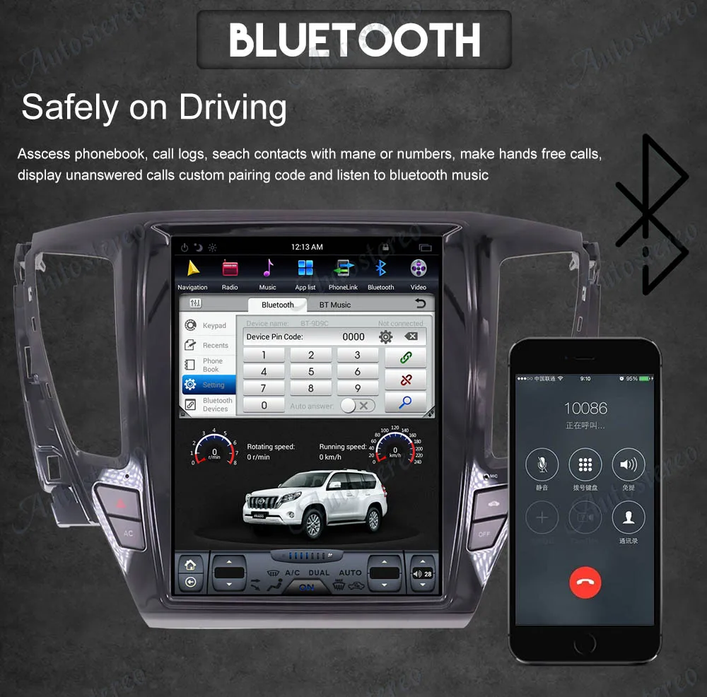 Android 9,0 4 Гб ОЗУ Tesla стиль PX6 автомобильный gps-навигатор для MITSUBISHI PAJERO+ головное устройство мультимедиа авто радио магнитофон