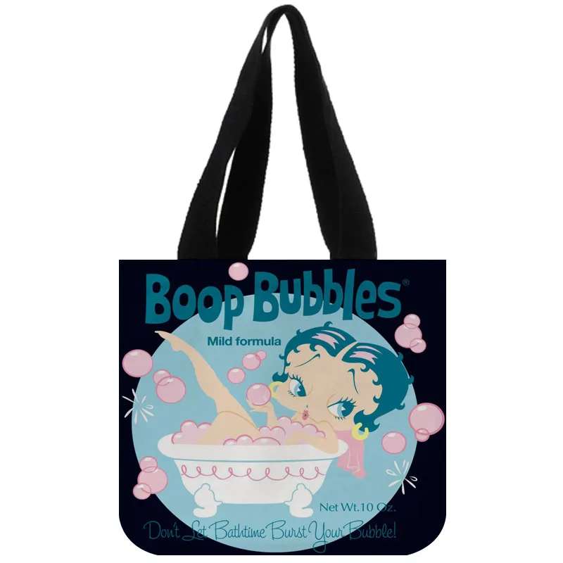 Сумка-тоут из хлопка и холста на заказ Betty Boop Shopping Складная многоразовая сумка с собственным логотипом оптом