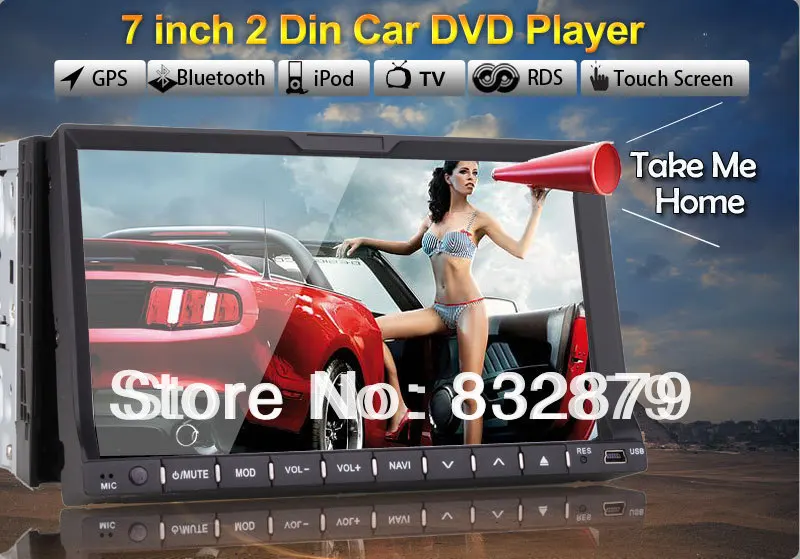 Универсальный 2 Din В Тире 7 &quotDvd-плеер автомобиля Gps-навигации Спутниковой