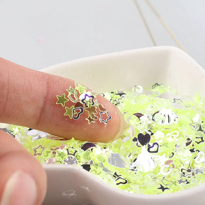 Mix Crystal L Green 10 г/упак. смесь кристаллов Блестки для ногтей блестки высокого качества звезда Слива луна сердце формы пайетки для поделок пайетками Свадебная вечеринка ремесло - Цвет: Mix Crystal L Green