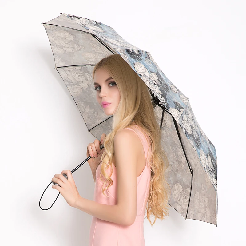 Япония сильный ветер креативный Ретро узор красивая картина женский зонт Роза