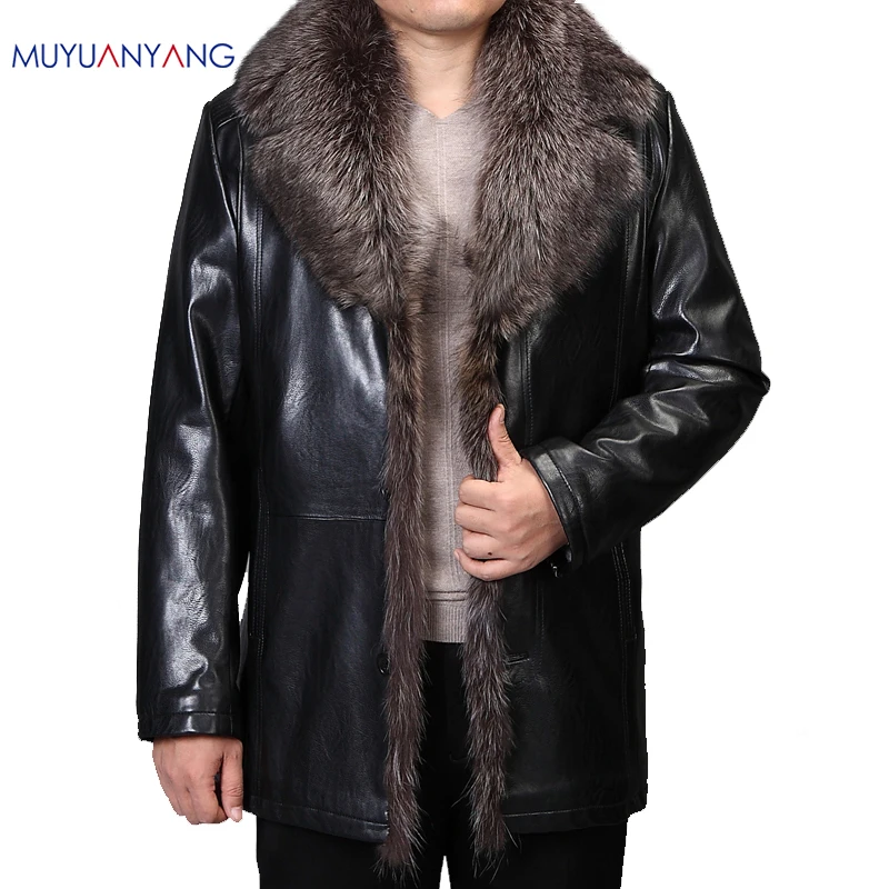 Mu Yuan Yang 3XL 4XL утолщенные кожаные куртки для мужчин пальто из искусственной кожи 2018
