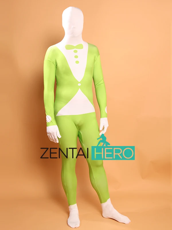 Зеленый Смокинг ZentaiHero карнавальный костюм из лайкры зентай для костюмированной