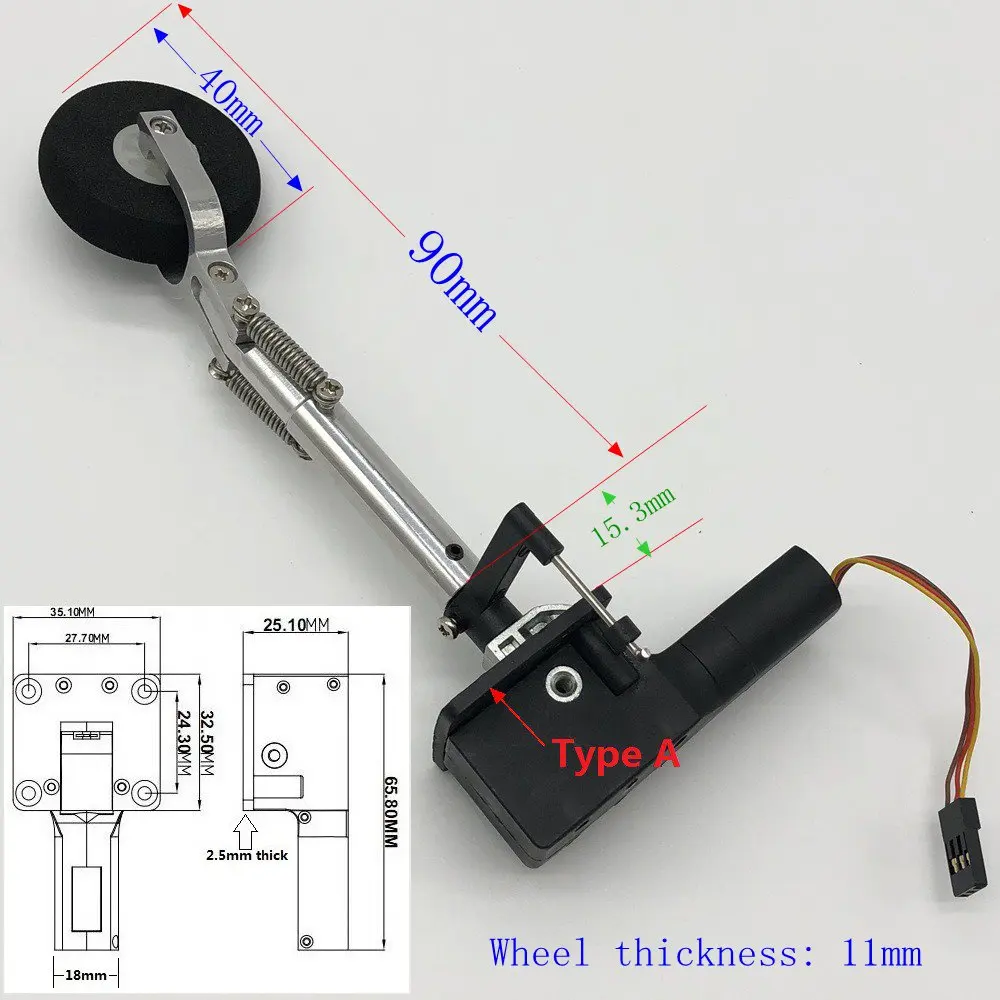 Type A 90mm Height Выдвижное шасси для носа, светильник RC - Цвет: Type A 90mm Height
