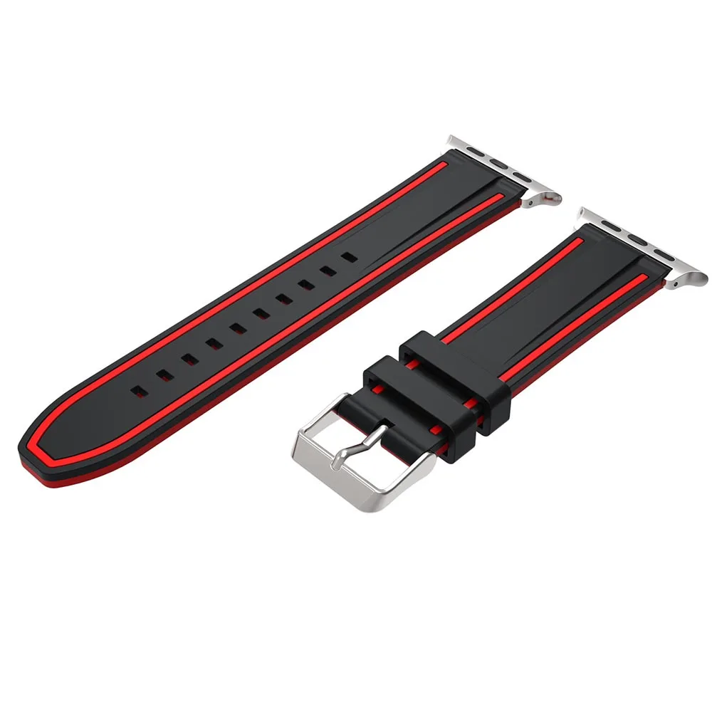 Спортивный силиконовый браслет для apple watch, 42 мм, 38 мм, 40 мм, 44 мм, умные Ремешки для наручных часов, часы для мужчин и женщин, ремешок для iWatch, серия 4, Новинка